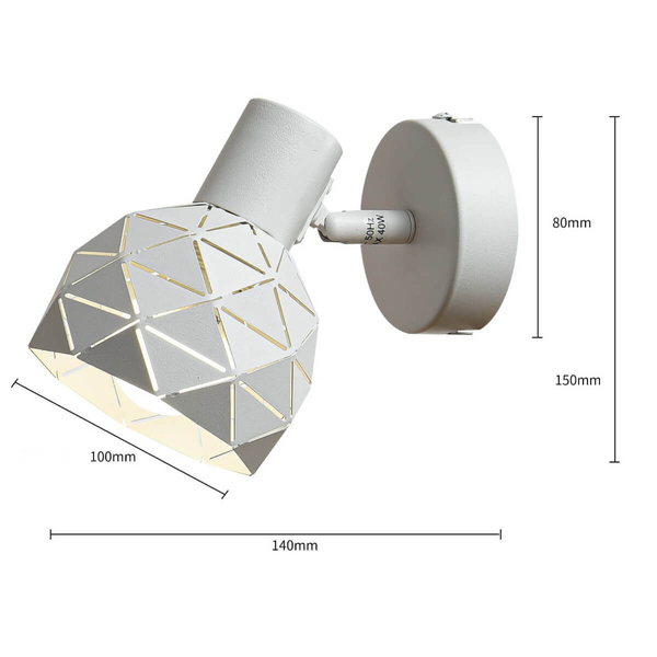 Geometryczna LAMPA ścienna REUS LP-8069/1WS WH Light Prestige metalowa OPRAWA regulowany kinkiet biały
