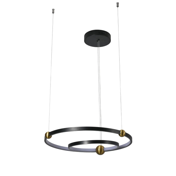 Ledowa lampa wisząca Kido PL0138 Yaskr LED 32W 3000K ring mosiądz czarna