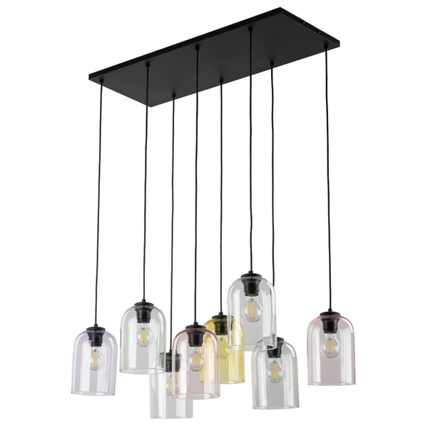 Zwisająca lampa do sypialni Molly 10303 tubka szklana multikolor czarna