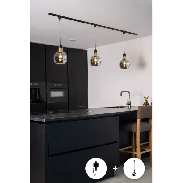 Podstawowy zestaw szynowy Track 09950/00/30 Lucide 1-fazowy czarny