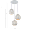 Geometryczna LAMPA wisząca PALERMO PND-2424-3S-WH Italux metalowa OPRAWA kaskada zwis kule balls białe