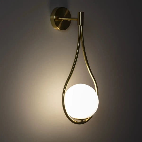 Szklana lampa na ściane Milano ABR-KA-G9 Abruzzo kula złoty biały