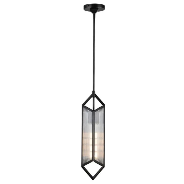 Szklana wisząca lampa Cairo QN-CAIRO-1P-UBZ-CR nad stół czarny