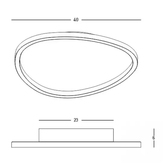 Ściemnialna sufitowa lampa 23206 LED 29W 3000K owalny biały