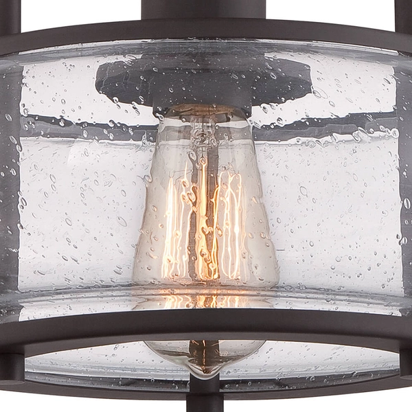 Okrągła lampa sufitowa QZ-TRILOGY-SF-S szklana do holu brąz