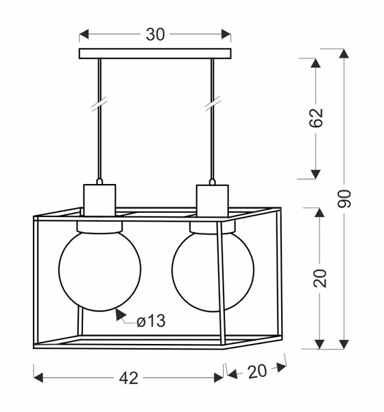 Zwisowa lampa Retro 32-00750 Candellux klatka balls dymiona czarna