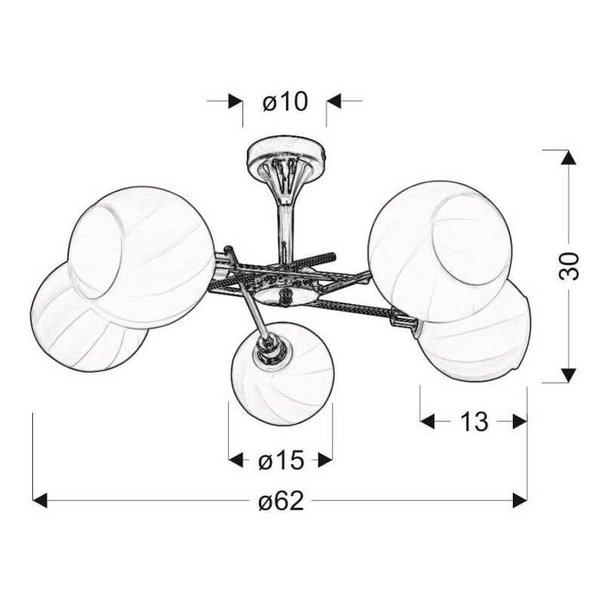 Wielopunktowa lampa sufitowa Raul 35-72269 okrągła chrom biała