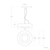 Lampa wisząca Portafortuna ABR-LWPF20W-B LED 20W 3000K do salonu czarna
