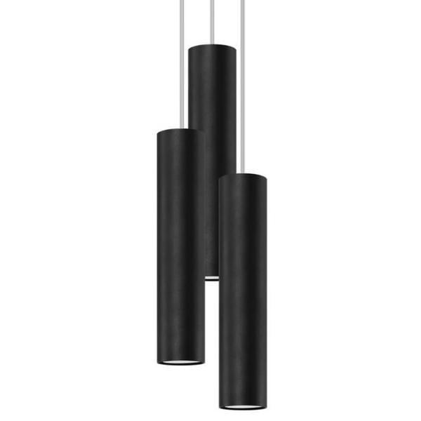 Czarna lampa wisząca SL.1079 metalowe tuby do sypialni