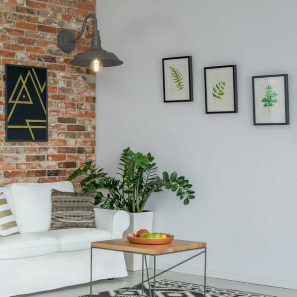 Lampa ścienna Retro ABR-KRI-E27-G Abruzzo do sypialni szara czarna