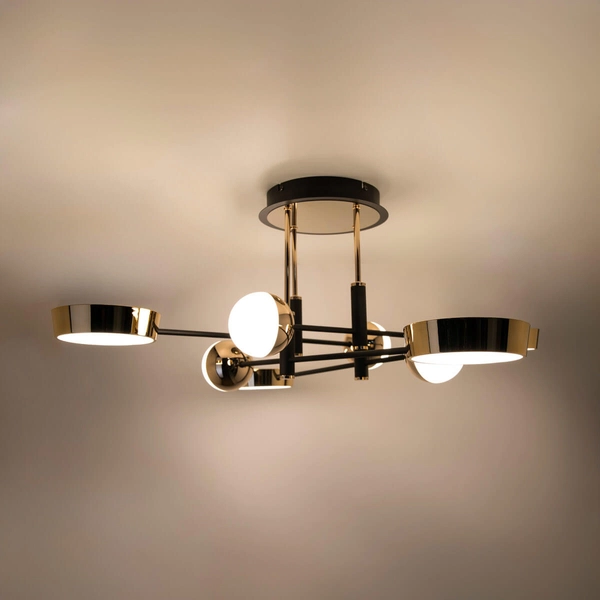 Sufitowa lampa LED Lara MX7170-8-3BGT Zumaline 55W 3000K czarna złota