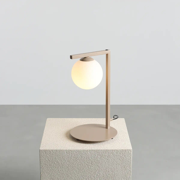 Nocna lampka do sypialni ZAC 1038B17_1 kula ball biała beżowa
