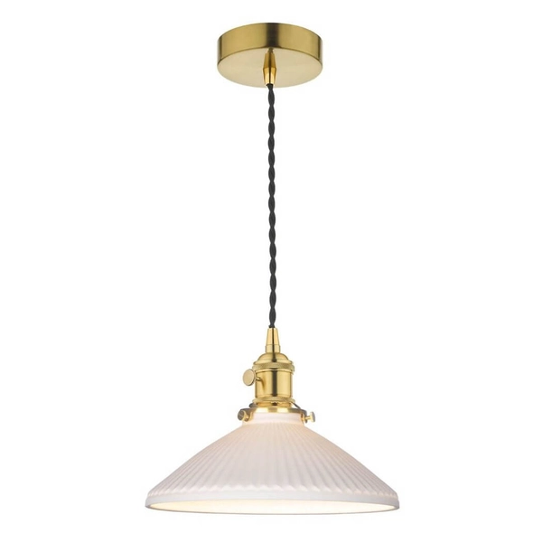 Wisząca lampa ceramiczna Hadano HAD0140-10 mosiądz biały