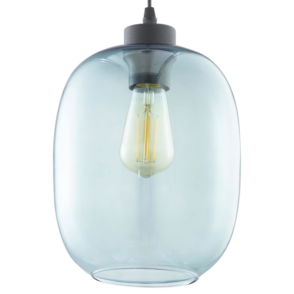 Wisząca lampa do salonu Elio 3182 TK Lighting owalna szklana niebieska