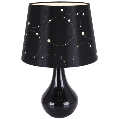 Ceramiczna LAMPKA stojąca LARYSA 03806 Ideus abażurowa LAMPA stołowa czarna
