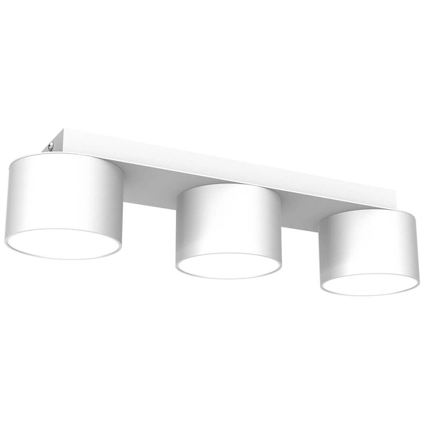 Skandynawska lampa nasufitowa Dixie do salonu biała