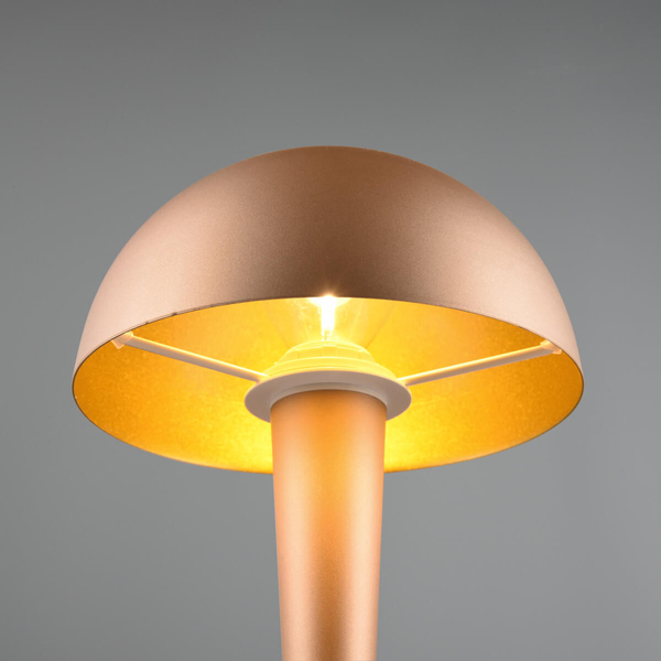 Stołowa lampka do sypialni Canaria R59561165 grzybek metalowa kawowa
