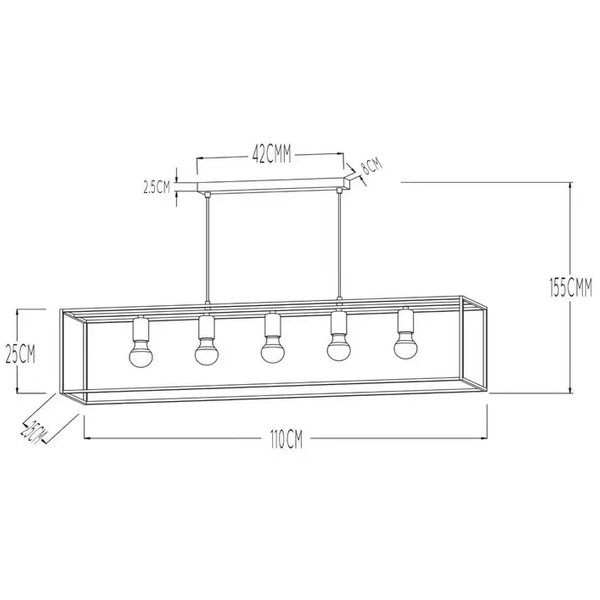 Zwieszana lampa nad wyspę ARTHUR 08424/05/30 Lucide czarny miedziany