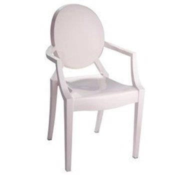 Krzesło z podłokietnikami SPIRIT MH-006CH-W Moos do kuchni kremowe