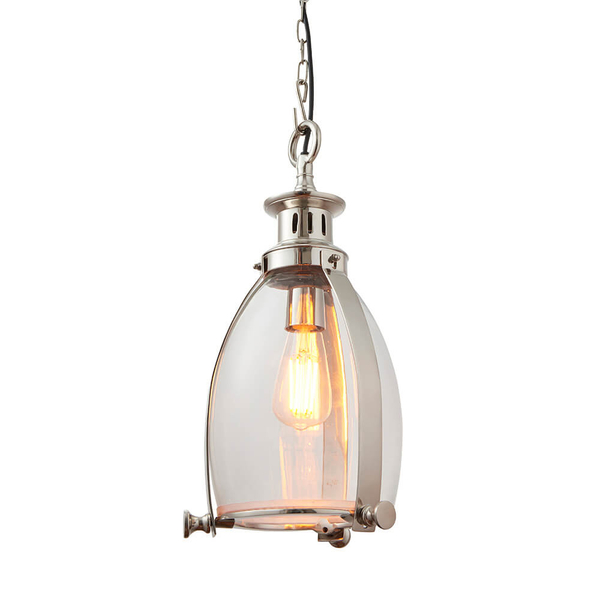 Wisząca lampa szklana Storni EH-STORNI-S na łańcuchu nikiel