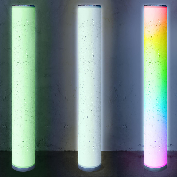 Lampa podłogowa z pilotem Stella 325341 Polux RGB słupek biała