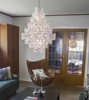 Glamour lampa wisząca Monarque na łańcuchu nad łóżko chrom