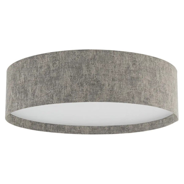 Okrągła lampa sufitowa LAGO 11680 tkaninowa do salonu szara