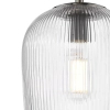 Ryflowana lampa wisząca Abrielle ABR0108 szklany owalny nikiel