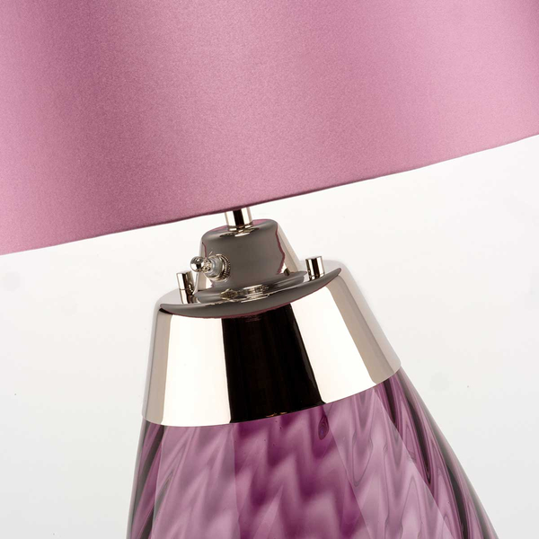 Szklana lampa stołowa Lena LENA-TL-S-PLUM z abażurem śliwkowa