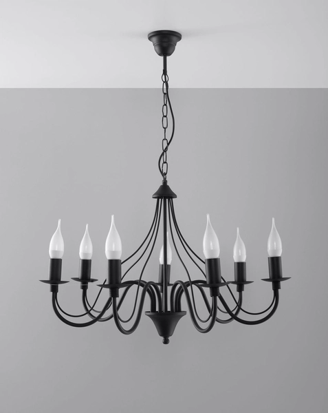 Żyrandol LAMPA wisząca SL.0219 świecznikowa OPRAWA zwis na łańcuchu maria teresa czarny