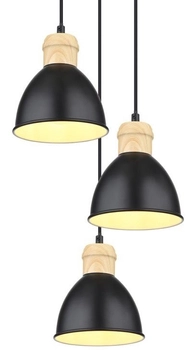 Lampa wisząca Wiho 54018-3HS kaskada nad stół czarna drewno