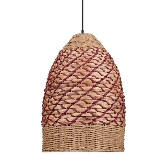 Boho lampa zwisająca SARMENA LE45354 12W brązowa czerwona