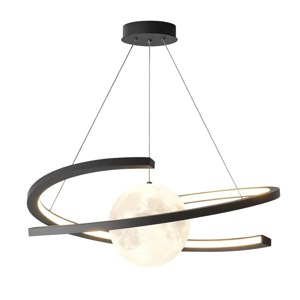 Ringowa lampa wisząca Moon LWS-MOON LED 3000K księżyc czarny