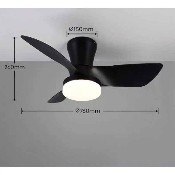 Sufitowy lampowentylator RANDERS R64412132 LED 20W 2700-6000K czarny