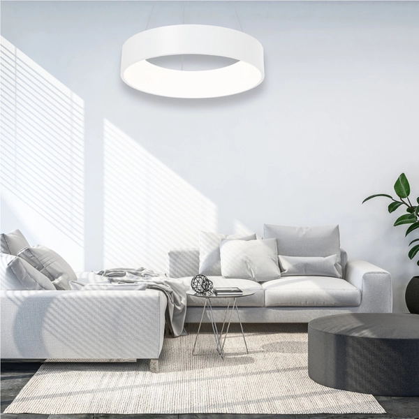 LAMPA wisząca OHIO ML6357 Milagro okrągła OPRAWA zwis LED 24W 4000K metalowy biały