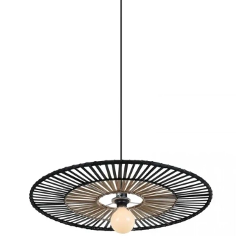 Wisząca bambusowa lampa 19104 dysk do jadalni nad stół czarny