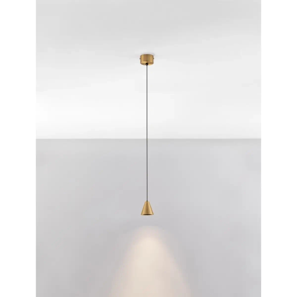 Stożkowa lampa wisząca GRONVILO LE45438 LED 5W 3000K nad stół złota