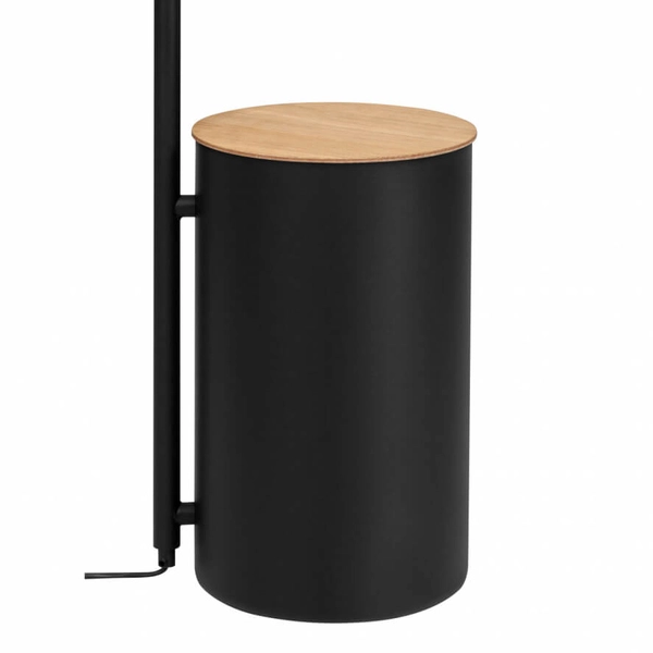 Dekoracyjna lampa podłogowa Botanica Wood 41120119 Kaspa kula biała czarna