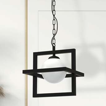 Wisząca lampa loftowa Diego MLP8568 ball biała czarna