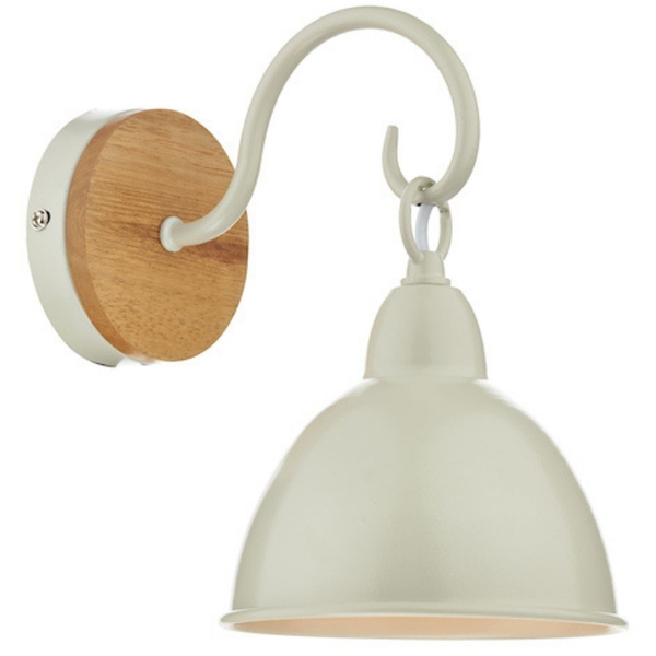 Kinkiet ścienny Blyton BLY0743 Dar Lighting retro drewniany kremowy