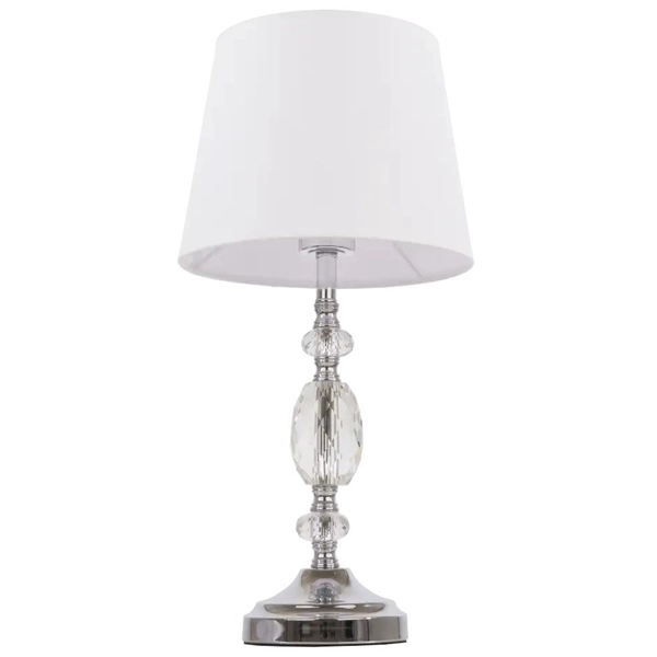 Klasyczna LAMPKA biurkowa MONACO  T01885WH Cosmolight stojąca LAMPA abażurowa do sypialni biała