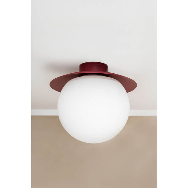 Szklana lampa sufitowa Kuul KLC140S0 do łazienki IP44 biała bordowa