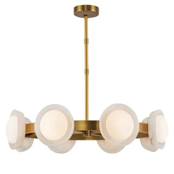 Alabastrowa lampa wisząca Alonso QN-ALONSO8-VBS-AR LED 30W 3000K mosiądz