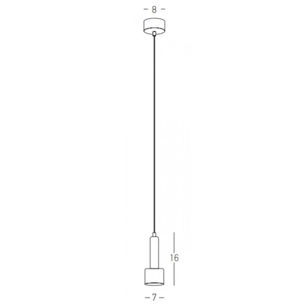 Metalowa wisząca lampa 22181 LED 7W 3000K tuba zwis czarny złoty