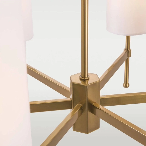 Modernistyczna LAMPA wisząca DENVER P06970BR-WH Cosmolight abażurowy żyrandol na łańcuchu złoty