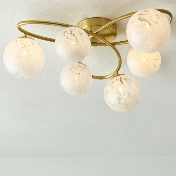 Sypialniana lampa nasufitowa Maye L&-197233 Light& hampton kule mosiądz