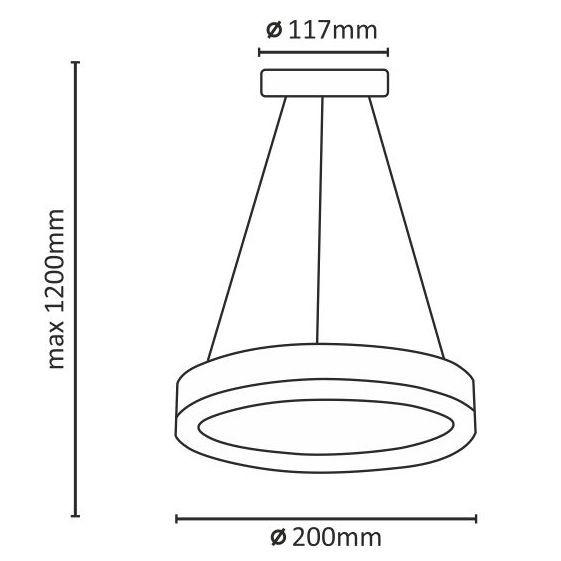 Nowoczesna LAMPA wisząca FOKKO 308504 Polux okrągły zwis LED 9W 3000K ring do salonu biały