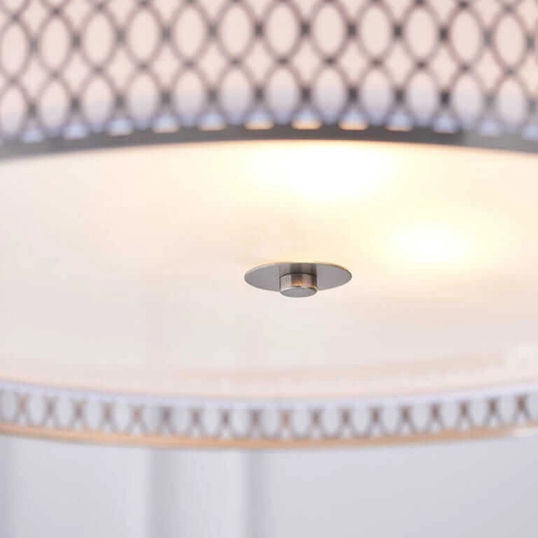 Metalowa lampa wisząca Cordero 81969 Endon nikiel biała srebrna