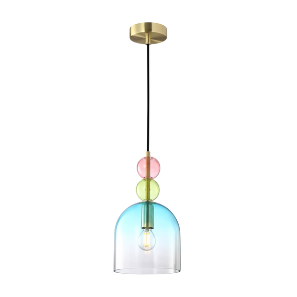 Zwisająca lampa Manso PND-37462A-MC-GD Italux szklana multikolor