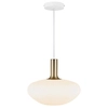 Szklana lampa wisząca do jadalni Alton 48973001 biały złoty